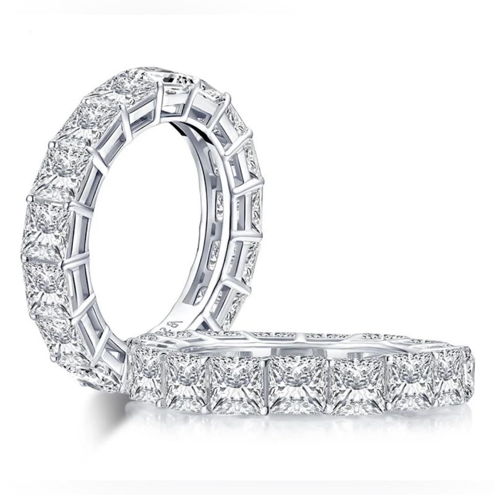 Princess Cut Eternity Wedding/Anniversary Ring - Picture 2 of 7